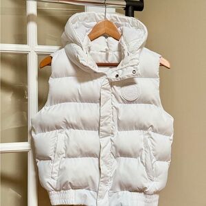 Fabletics White Hooded Puffer Vest
